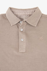 Kids' dove gray piquet polo shirt