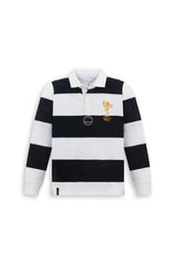 Kids Dan John x Fiamme Oro Rugby blue striped polo shirt
