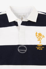 Kids Dan John x Fiamme Oro Rugby blue striped polo shirt