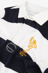 Kids Dan John x Fiamme Oro Rugby blue striped polo shirt