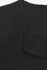 Maglia collo vulcano punto pannocchia antracite-Dan John