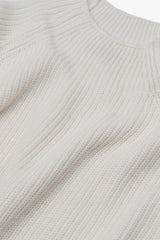 Maglia collo vulcano punto pannocchia panna-Dan John