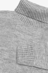 Maglia dolcevita a quadri grigio melange-Dan John