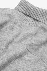 Melange gray checked turtleneck sweater