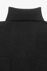 Maglia dolcevita a quadri nero-Dan John