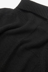 Black checked turtleneck sweater