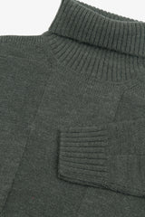 Maglia dolcevita a quadri verde-Dan John