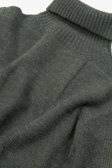 Green checked turtleneck sweater