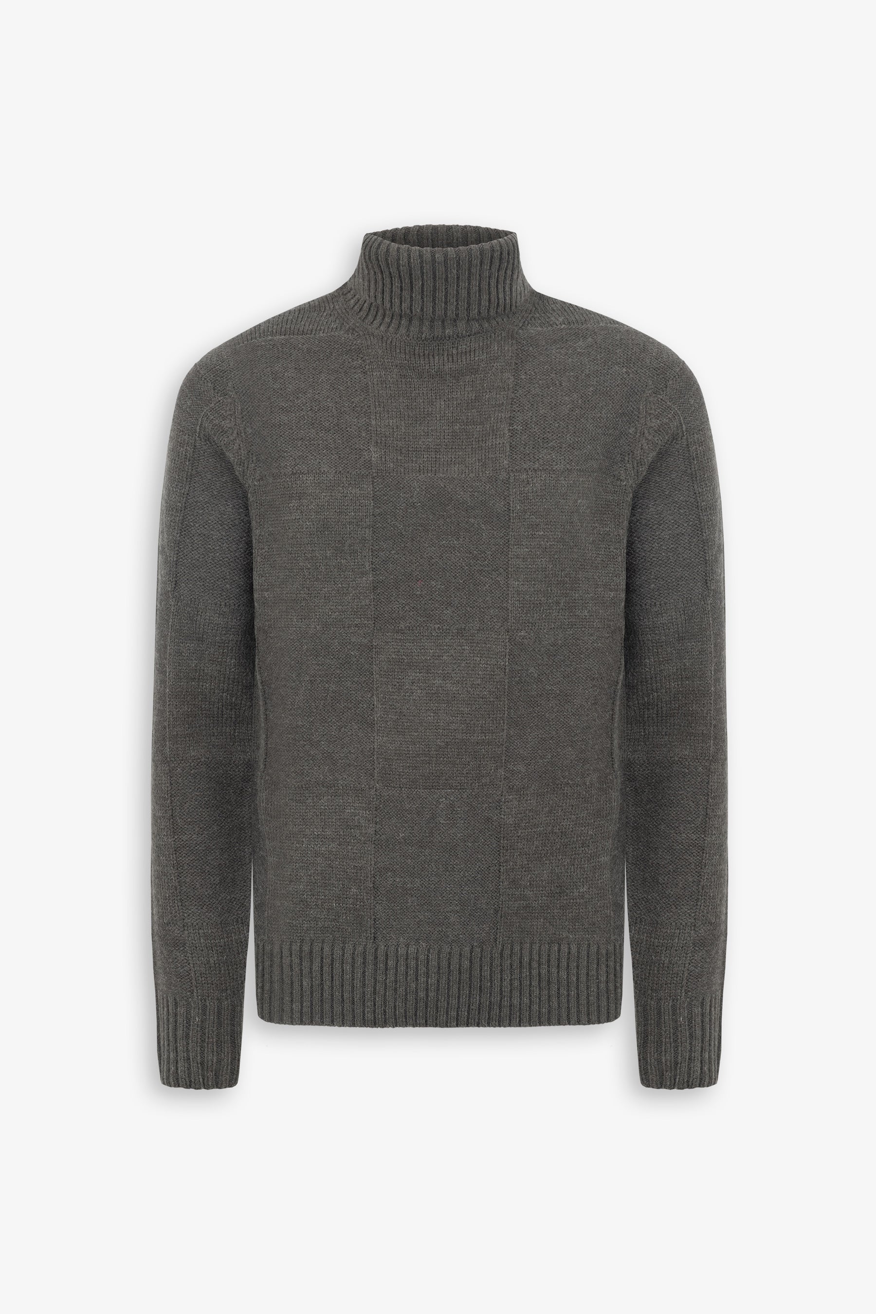 Maglia dolcevita a quadri verde-Dan John