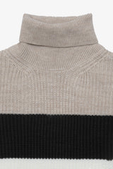 Maglia dolcevita a righe beige-Dan John