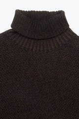 Maglia dolcevita armaturata bicolore marrone-Dan John