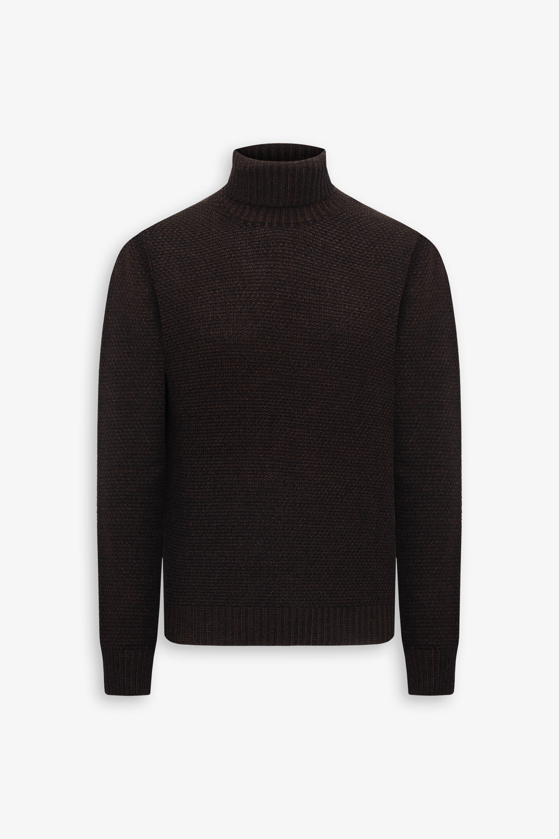 Maglia dolcevita armaturata bicolore marrone-Dan John