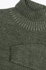 Maglia dolcevita armaturata bicolore verde-Dan John
