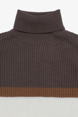 Maglia dolcevita riga fina panna-Dan John