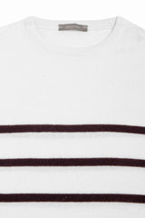 Maglia girocollo a righe melanzana-Dan John