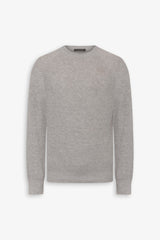 Maglia girocollo costina grigio chiaro-Dan John