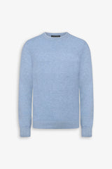 Maglia girocollo effetto melange celeste-Dan John