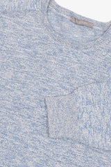Maglia girocollo inserti a coste inglesi cielo-Dan John