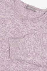 Maglia girocollo inserti a coste inglesi lavanda-Dan John