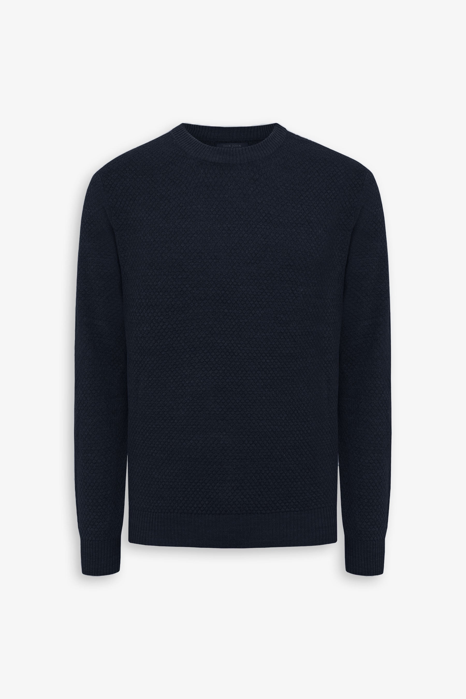 Maglia girocollo punto diamante blu-Dan John