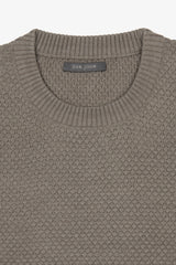Maglia girocollo punto diamante tortora-Dan John