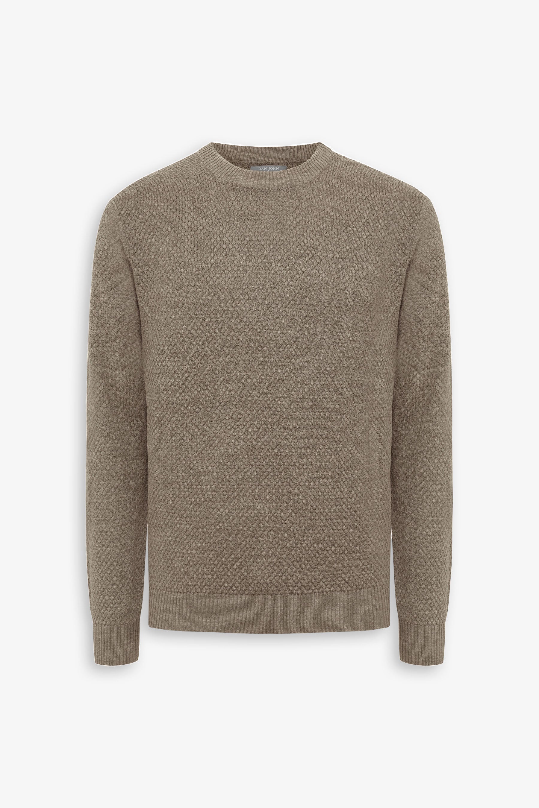 Maglia girocollo punto diamante tortora-Dan John