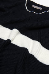 Maglia girocollo riga piazzata blu-Dan John