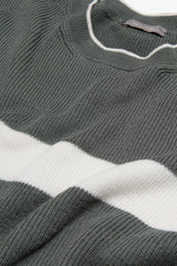 Maglia girocollo riga piazzata verde malva-Dan John