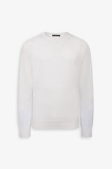 Maglia girocollo taglio felpa panna-Dan John