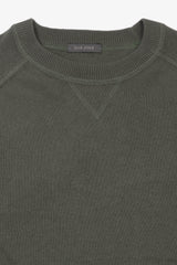 Maglia girocollo taglio felpa verde-Dan John