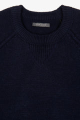 Maglia raglan lambswool blu-Dan John