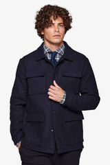 Overshirt 4 tasche blu-Dan John