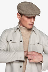 Overshirt in flanella con tasconi tortora-Dan John