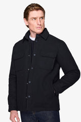 Overshirt trapuntata blu-Dan John