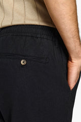 Pantalaccio misto lino nero-Dan John