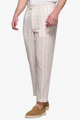 Pantalone da abito gessato panna "Capri"-Dan John