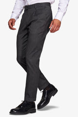 Pantaloni da abito in flanella melange nero-Dan John