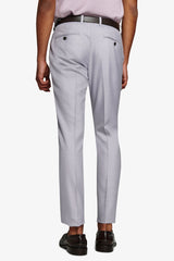 Pantalone da abito misto lino fiammato lavanda slim-Dan John