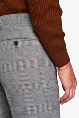 Pantaloni da abito principe di galles tortora-Dan John