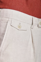 Pantaloni da abito pied de poule grigio chiaro-Dan John