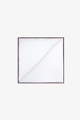 Pochette bianca con bordino a contrasto marrone-Dan John