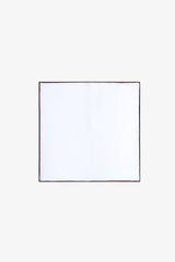 Pochette bianca con bordino a contrasto marrone-Dan John