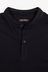 Polo coreana in piquet blu-Dan John
