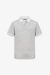 Polo in jersey con contrasti polvere-Dan John