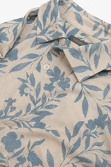 Polo in piquet fantasia fiore celeste-Dan John