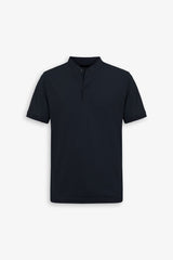 Polo piquet collo coreano blu-Dan John