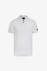Polo tecnica con zip bianca DNJ-Dan John