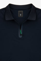 Polo tecnica con zip blu DNJ-Dan John