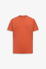 T-shirt girocollo con taschino arancio-Dan John