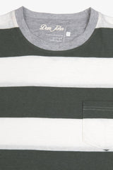 T-shirt in maglia a righe malva-Dan John